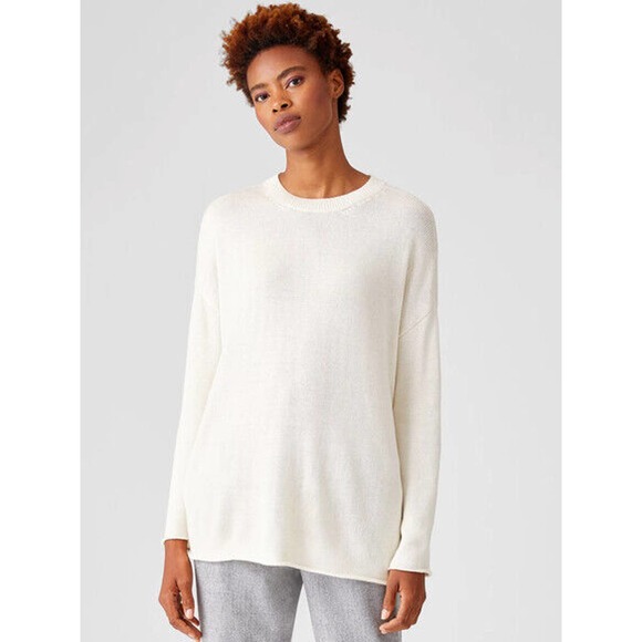 Eileen Fisher Sweaters - Eileen Fisher Peruvian Organic Cotton Blend Crew Neck Tunic Women's Size Large